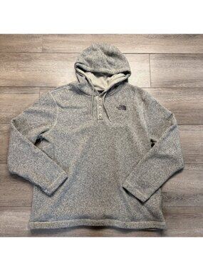 The North Face Gordon Lyons Men's Hoodie XXL Gray Sweater-knit Texture Fleece